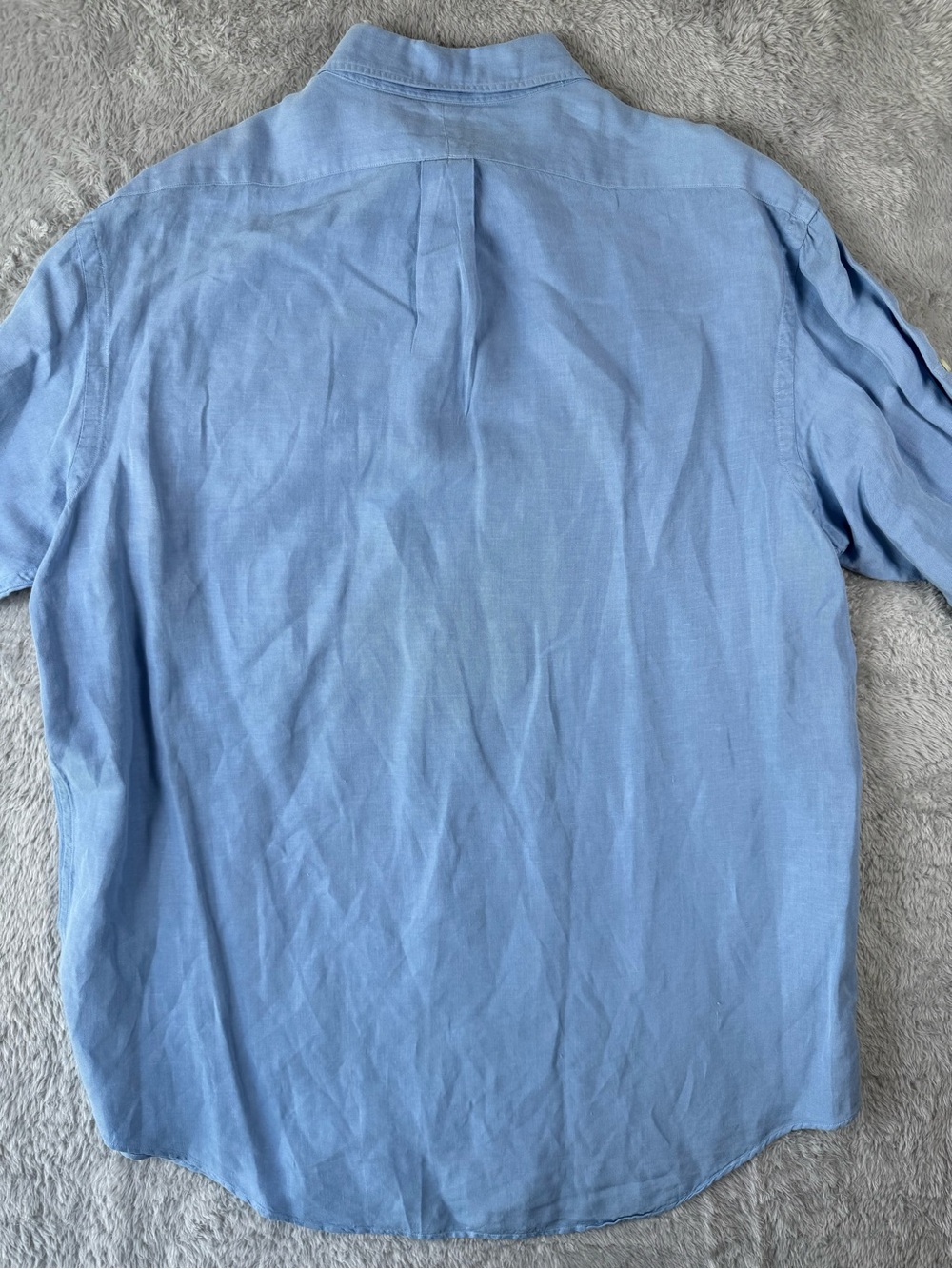 Polo Ralph Lauren Linen Silk Utility Safari Shirt XL Blue - Picture 2 of 14